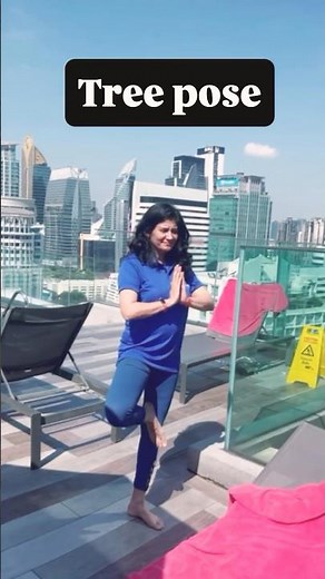 Tree Pose Power Challenge 🌳 #TreePose #YogaStrength #BalanceChallenge #Vrikshasan