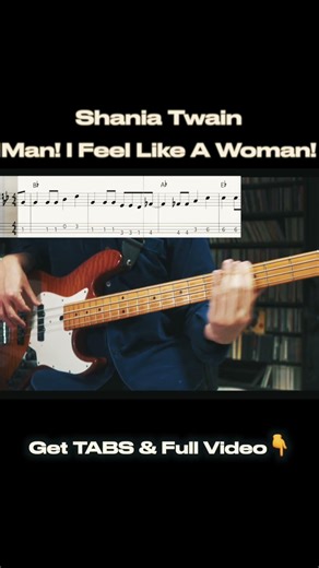 Man! I Feel Like A Woman! (Bass Cover with TABS)