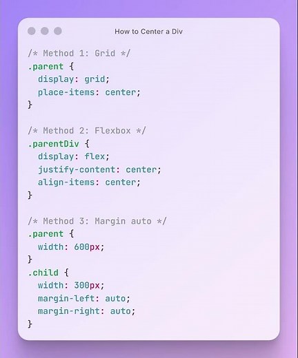 How to Center a Div in CSS