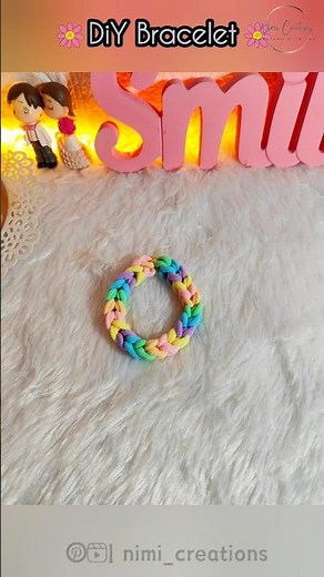 DIY Rubber Band Bracelet 💖 Super Easy & Viral! #diy #bracelet #shorts