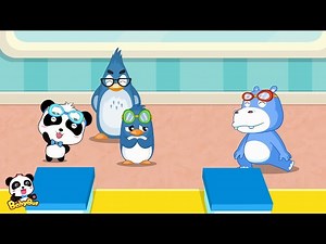 Baby Panda's Swimming Race | Kids Love Sports | Kids Cartoon & Songs  | BabyBus - Videos For Kids