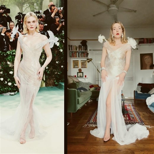 Elle Fanning at the Met Gala in 2024 #redcarpet #fashion