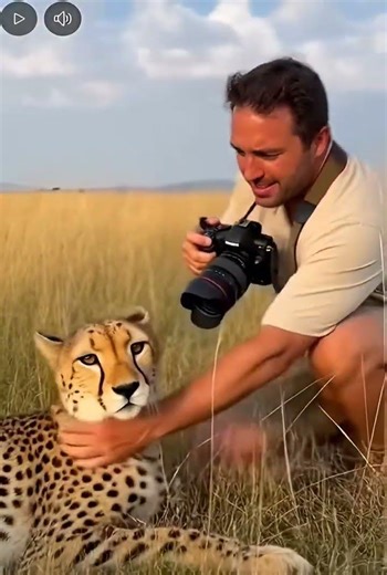 Friendly Cheetah Cuddles with Photographer in Safari 📸