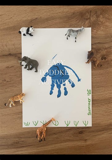 Cute Elephant Handprint Craft for Toddlers