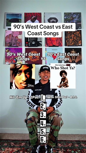 90’s West Coast vs. East Coast Hip Hop Battle