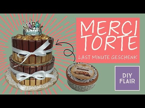 Merci Torte basteln / Last Minute Geburtstagsgeschenk einfach / Upcycling Keksdosen, Valentinstag