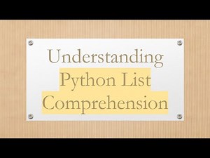 Understanding Python List Comprehension
