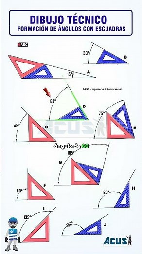 Formación de ángulos con escuadras