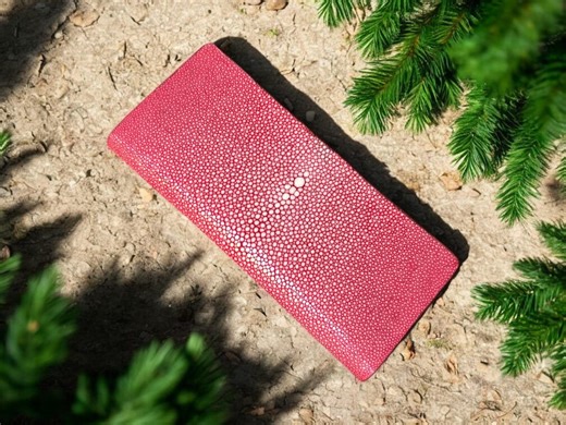 Handmade Stingray Leather Long Wallet: Italian Vegetable Tanned Leather - Etsy