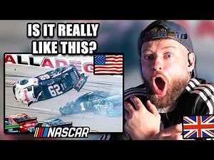 Shocked Brit Reacts to "INSANE NASCAR WRECKS"