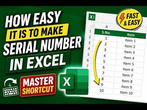 How Easy It Is to Create Serial Numbers in Excel (Master Shortcut)| Automate Excel