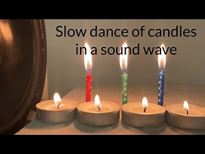 Slow dance of candles in a sound wave