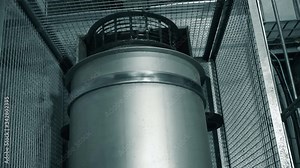 Industrial mixer operating in a factory. Automated equipment needed in industry and engineering process - close-up Stock Video