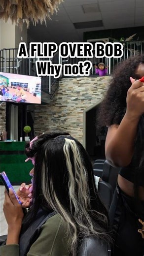 So I tried a flip over bob, What do you think? #hairtransformation #quickweave #closureinstall