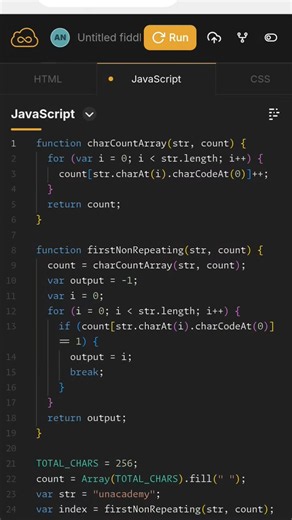 DSA Challenge: First Non-Repeating Character #javascript #dsa #backtracking #algorithms