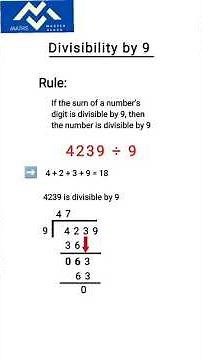 This Divisibility Trick for 9 Is Genius!" #divisibleby9 #mathtricks #divisibilityrules