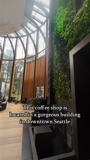 This might be one of the most stunning downtown buildings to enjoy your coffee or tea… #seattlecoffee #matcha #coffeeshop #downtownseattle #seattlerefined #seattlefood | Seattle Refined