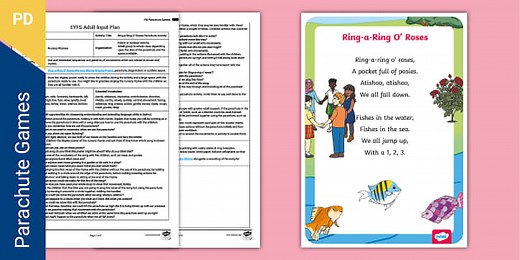 EYFS Ring-a-Ring O' Roses Parachute Activity Adult Input Plan and Resource Pack