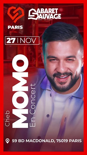 Concert de Cheb Momo à Paris le 27 Novembre 2024