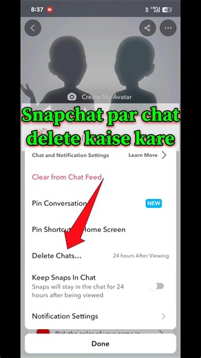 Snapchat par chat delete kaise kare | How to delete snapchat chats #shorts