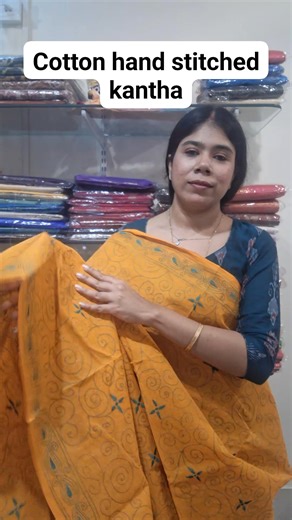 1.4K views · 22 reactions | Cotton hand crafted kantha stitched saree allover work Booking 8050390059 | Mad Over Sarees | Facebook