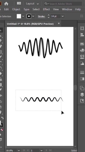 Tips for Wavy Line Effect in Illustrator | Easy Stroke Trick #shorts