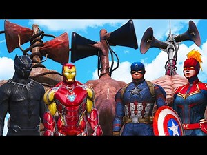 MARVEL SUPERHEROES VS SIREN HEAD ARMY - EPIC BATTLE