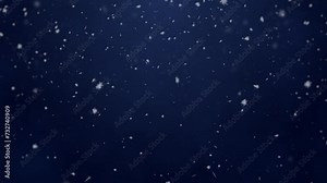 White snowflakes on a blue gradient background seamless looped. Snowfall, snowstorm, realistic snow falls chaotically from top to bottom. New Year, Christmas background. 4k, 60fps, HD. Stock Video