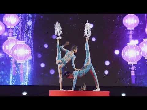 Duo crystal balance contortion act