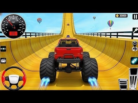 🛻🔥 Monster Truck Mega Ramp Extreme Racing Mega Ramp Extreme Stunts 💥 | Insane Crash Stunts