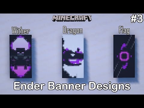✔️ Minecraft : 3 End World Cool Banner Designs #3 | Ender Wither, Ender Dragon, Ender Flag !