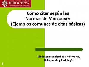 Cómo citar según las Normas de Vancouver (Ejemplos comunes de citas básicas) - SlideServe