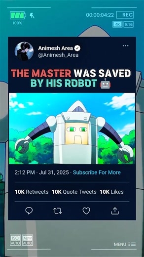 The Master Was Saved By His Robot 🤖 #4kanime #anime