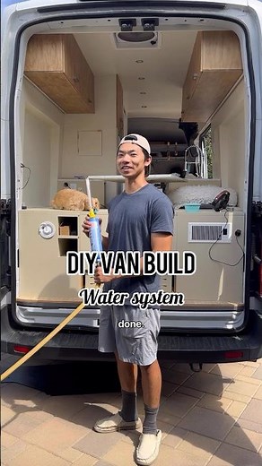 DIY van water system for shower and sink 💦 #vanlife #vanbuild #vanconversion #vantour #watersystem