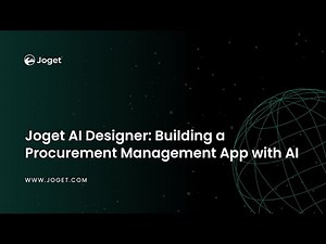 Joget AI Designer: Building a Procurement Management App with AI