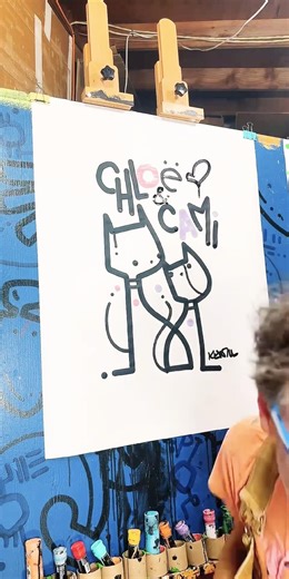 Chloe and cami custom Name Art #kentonhoppas #cats