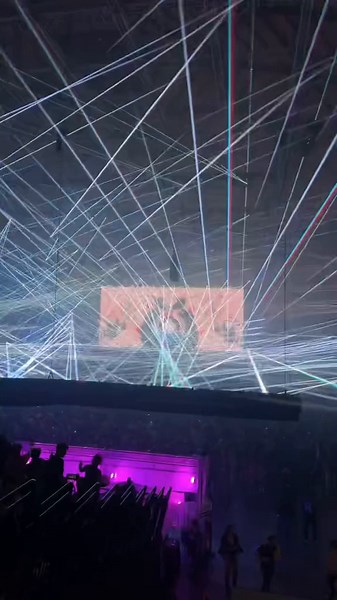 DJ Laser DnB Song with Lasers at Rave EDM Festival