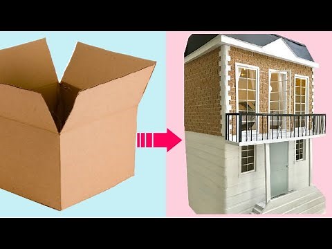 4 Modern DIY Miniature Houses made with recycled cardboard
