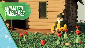 How to Animate a Timelapse in Blender | 3D Log Cabin Building