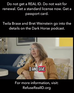 427K views · 9.9K reactions | Do NOT get a REAL ID. If you have a REAL ID return it immediately for a standard driver's license and get a passport card. It's not about the data, it's about the system of control and surveillance they can build when the majority of Americans have switched over to REAL ID. Watch the full interview here: https://youtu.be/BUIbf5tFA4E?si=HcSiWyKZmRzngfBN | Citizens' Council for Health Freedom (CCHF) | Facebook