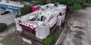 Roof collapses at restaurant as grandmother and grandson were picking up food