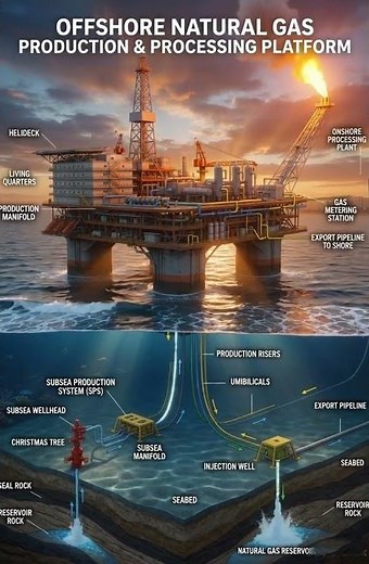 ⛽ **Offshore Natural Gas Production & Processing: A Complete System Overview**