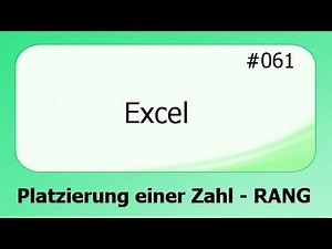 Excel #061 Platzierung einer Zahl (RANG) [deutsch]