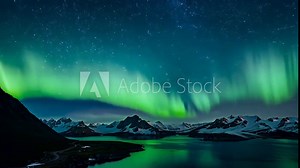 captivating 4K timelapse video Aurora Borealis dancing night sky Lofoten lands Norway capturing magical beauty Northern Lights time lapse arctic landscape nobody nature norge evening green light