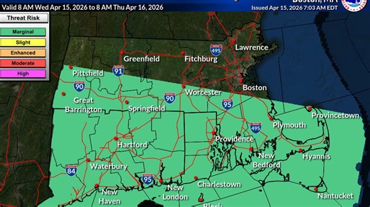 Cape Cod weather forecast shows severe thunderstorms possible Wednesday night