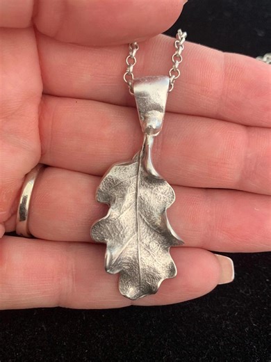 Handmade Antique Silver Oak Tree of Life Leaf Pendant Necklace - Etsy Australia