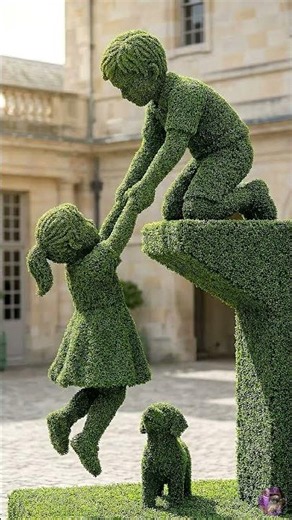 He grew a beautiful sculpture of his kids! 👦👧