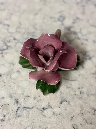 Vintage Capodimonte Porcelain Rose - Etsy