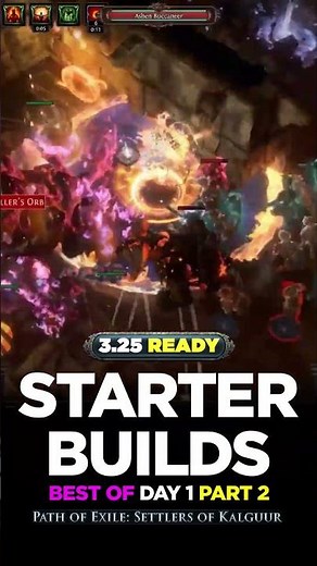 [3.25] 6 STARTER BUILDS FOR DAY 1 - PT 2 - SETTLERS OF KALGUUR - PATH OF EXILE - POE BUILDS #shorts
