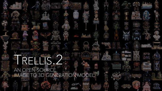 マイクロソフト、オープンソースの3Dモデル生成AI「TRELLIS.2」リリース！ 40億パラメータ、Image-to-3D、MITライセンス